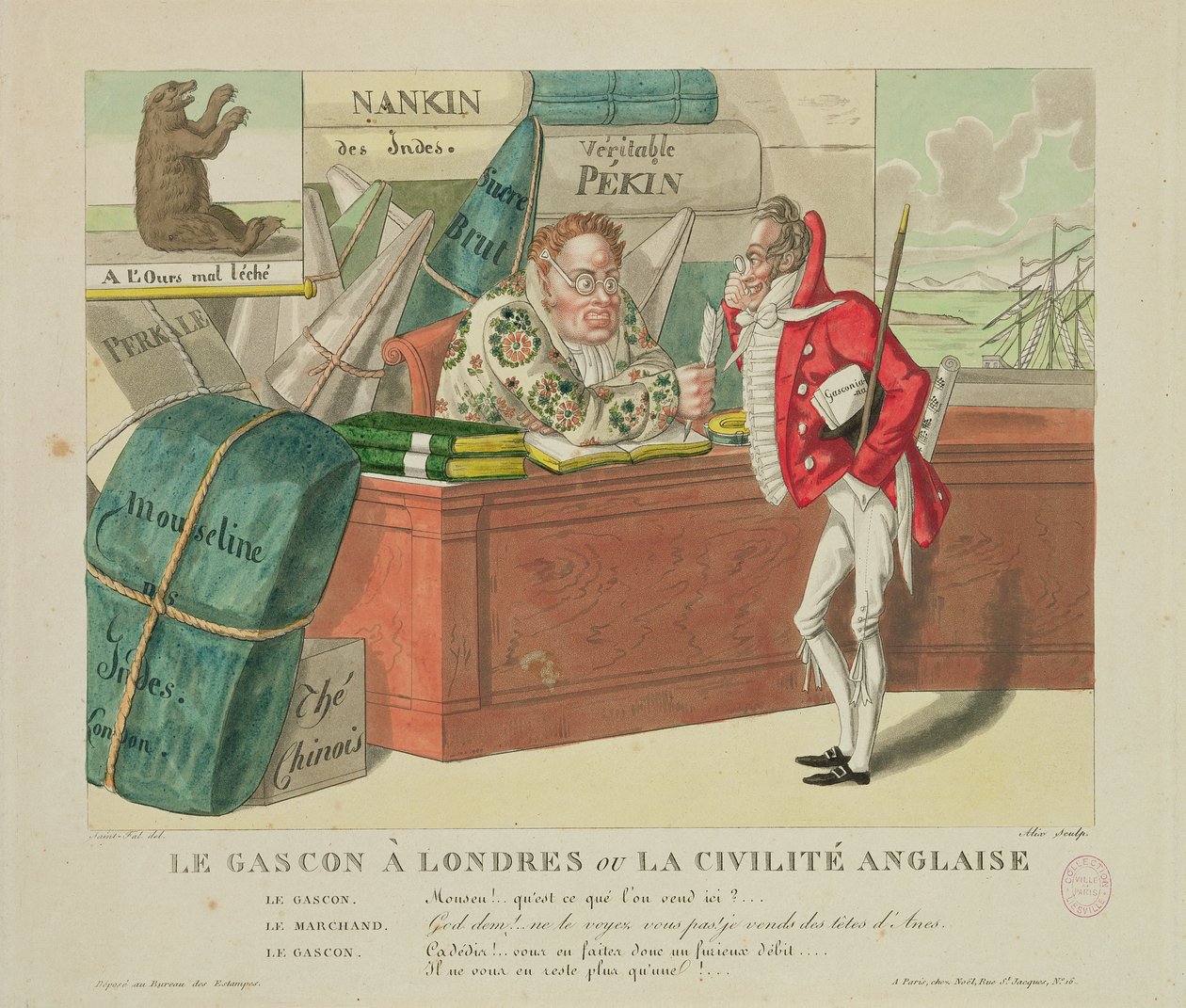 De Gascon in Londen, of Engelse Beleefdheid, 1806 door French School