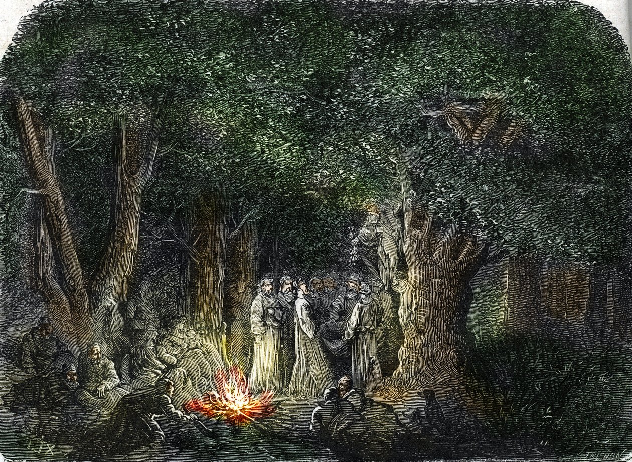 De Galliërs en hun priesters of Druïden (gravure) 1864 door French School