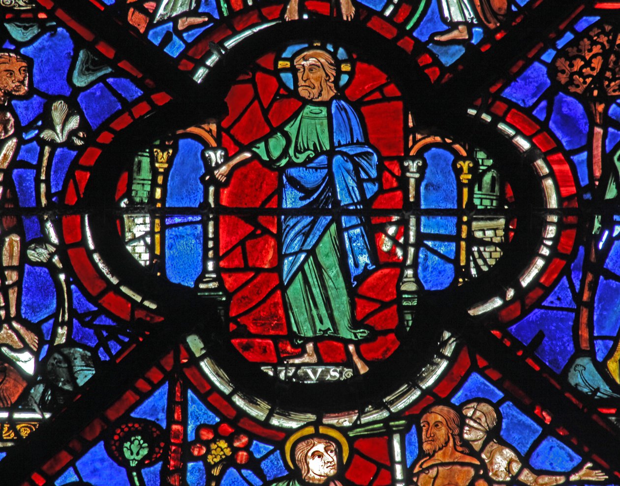 Het raam van de barmhartige Samaritaan: God spreekt het vonnis uit over de mensheid - en de Verlossing door French School