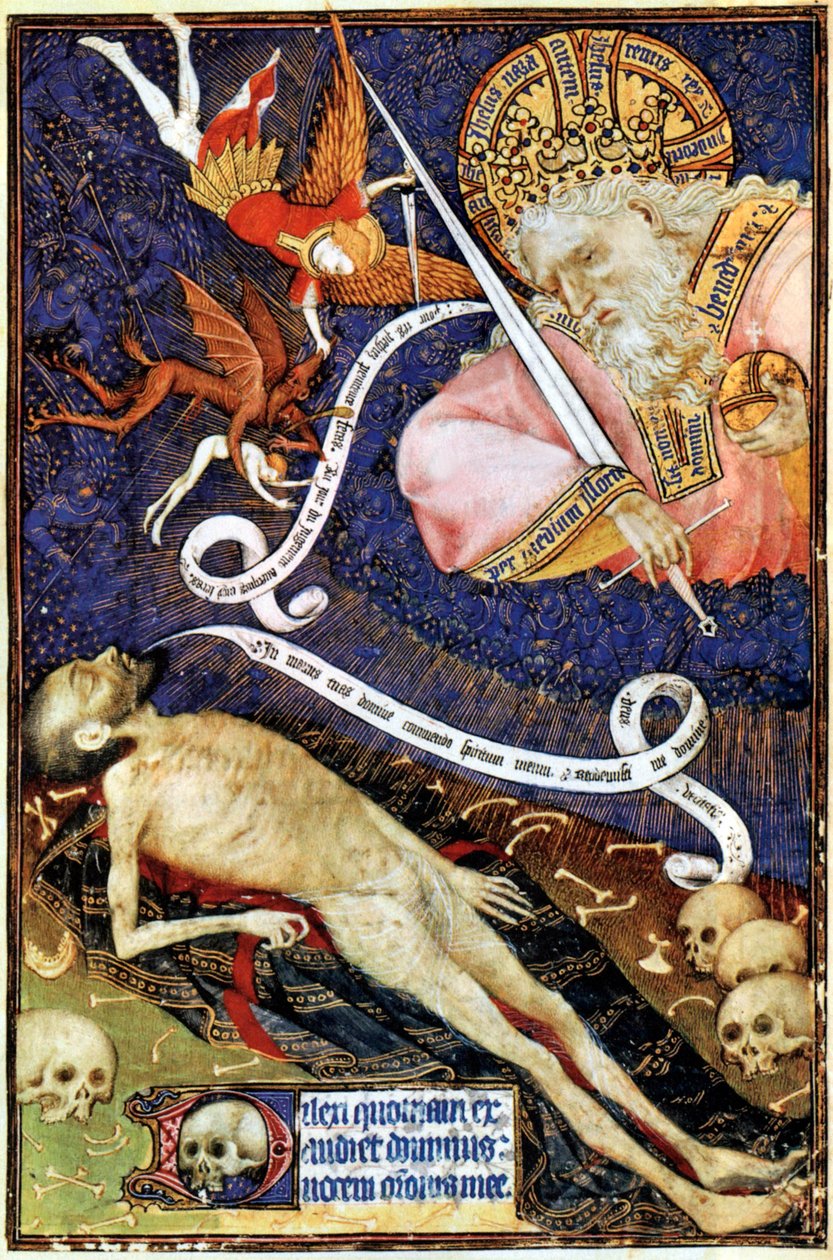 Het Laatste Oordeel, illustratie uit Les Grandes Heures de Rohan, 1430 door French School