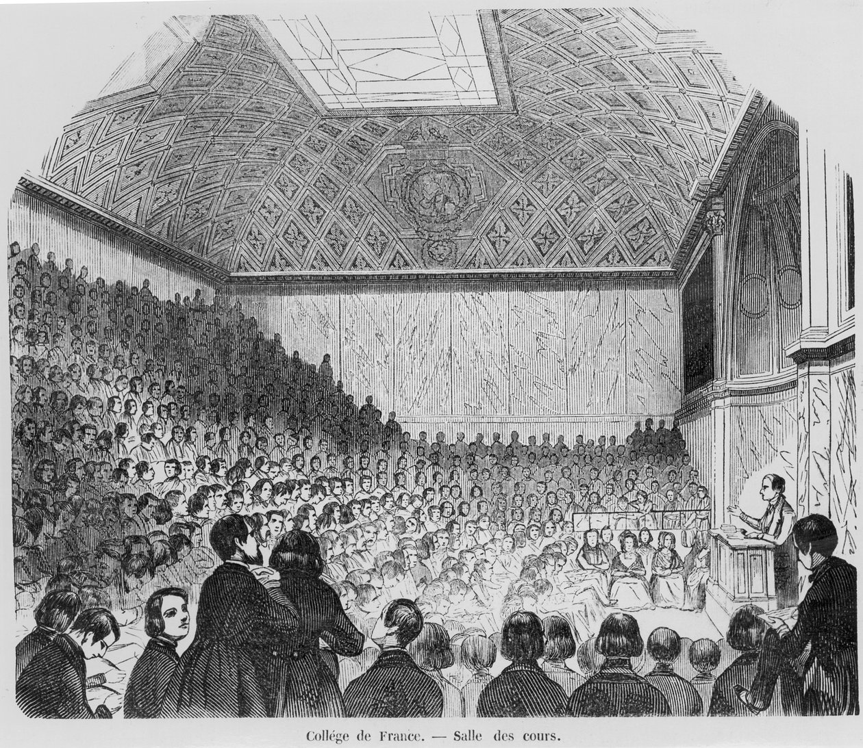 Het collegezaal van het Collège de France, uit Tableaux de Paris door E. Texier, 1852 door French School