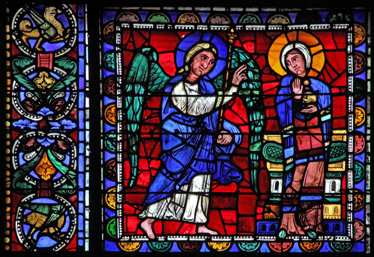 Het Leven van Christus-raam: De Aankondiging door French School