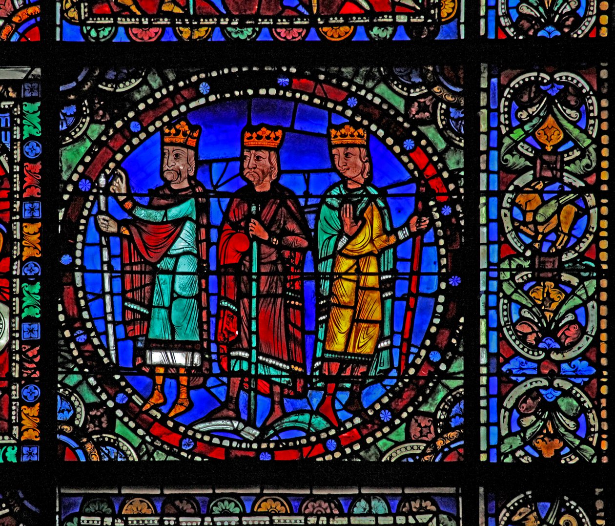 Het leven van Christus raam: De wijzen reizen door French School