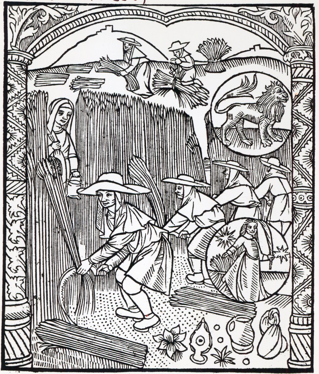 De maand augustus, uit een herderskalender, 1496 door French School