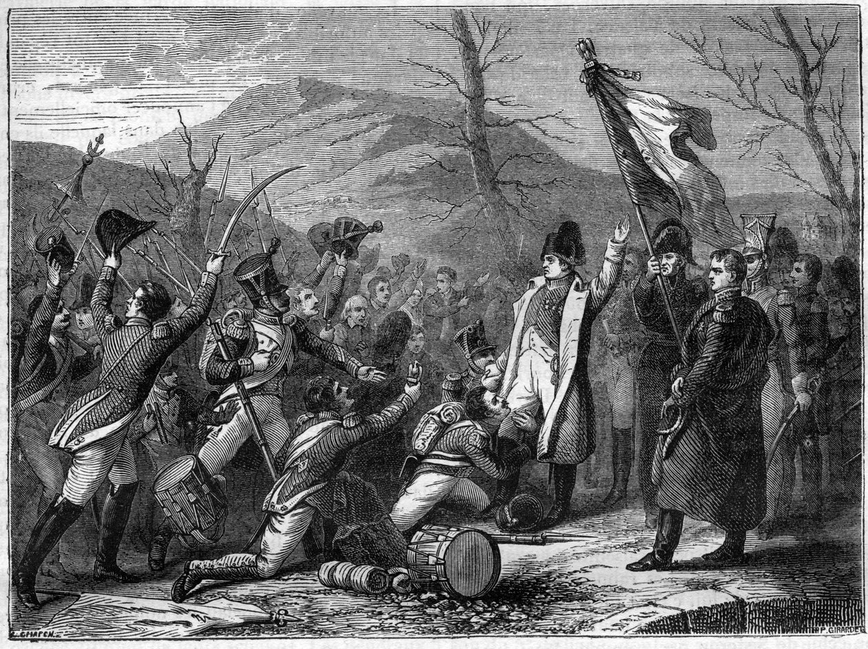 De Honderd Dagen - Maart 1815: La Bedoyere sluit zich aan bij Napoleon - Les Cent Jours: Charles Angelique Francois Huchet de La Bedoyere (Labedoyere) door French School