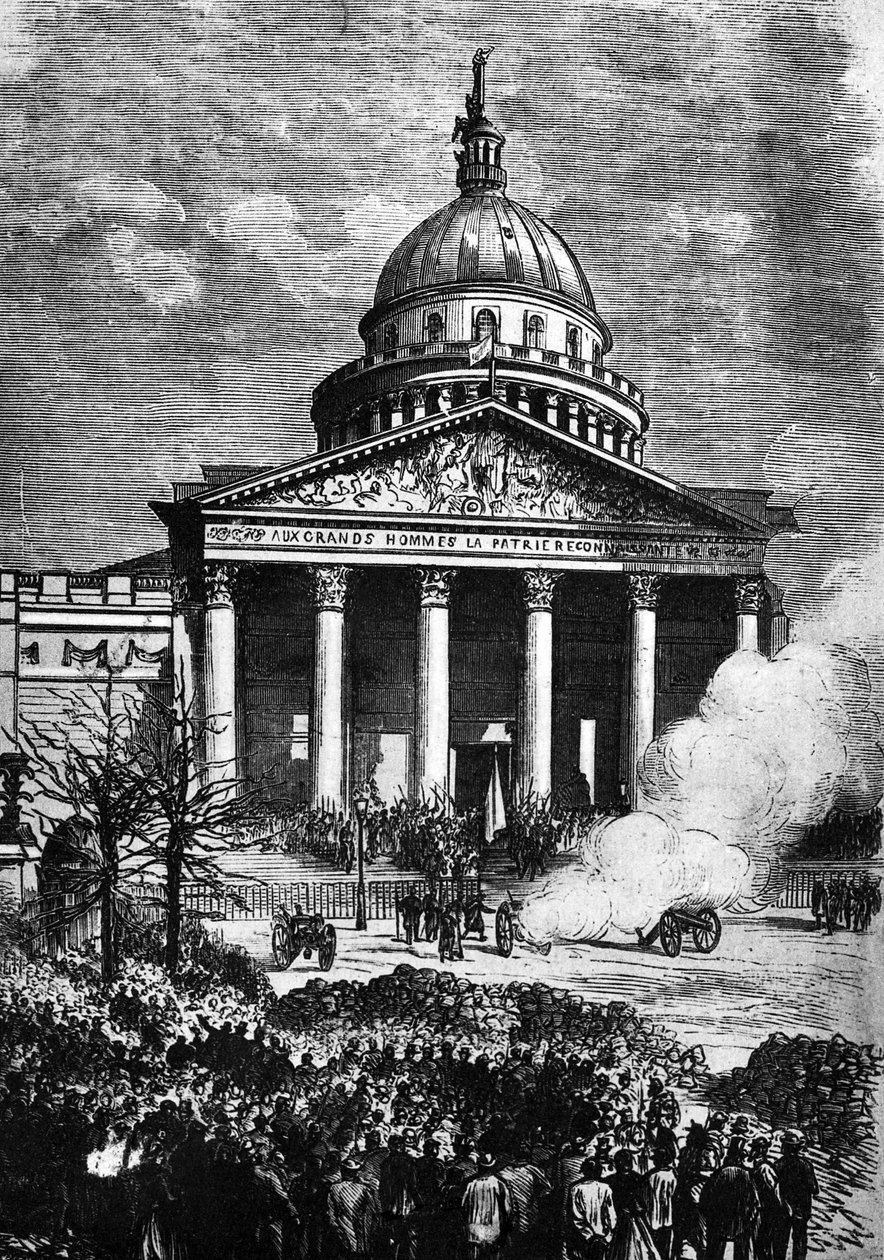 Het Panthéon van Parijs als het Hoofdkwartier van de Parijse Commune, eind 19e eeuw door French School
