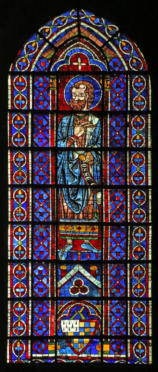 De profeet Hosea; wapens van Mauclerc door French School