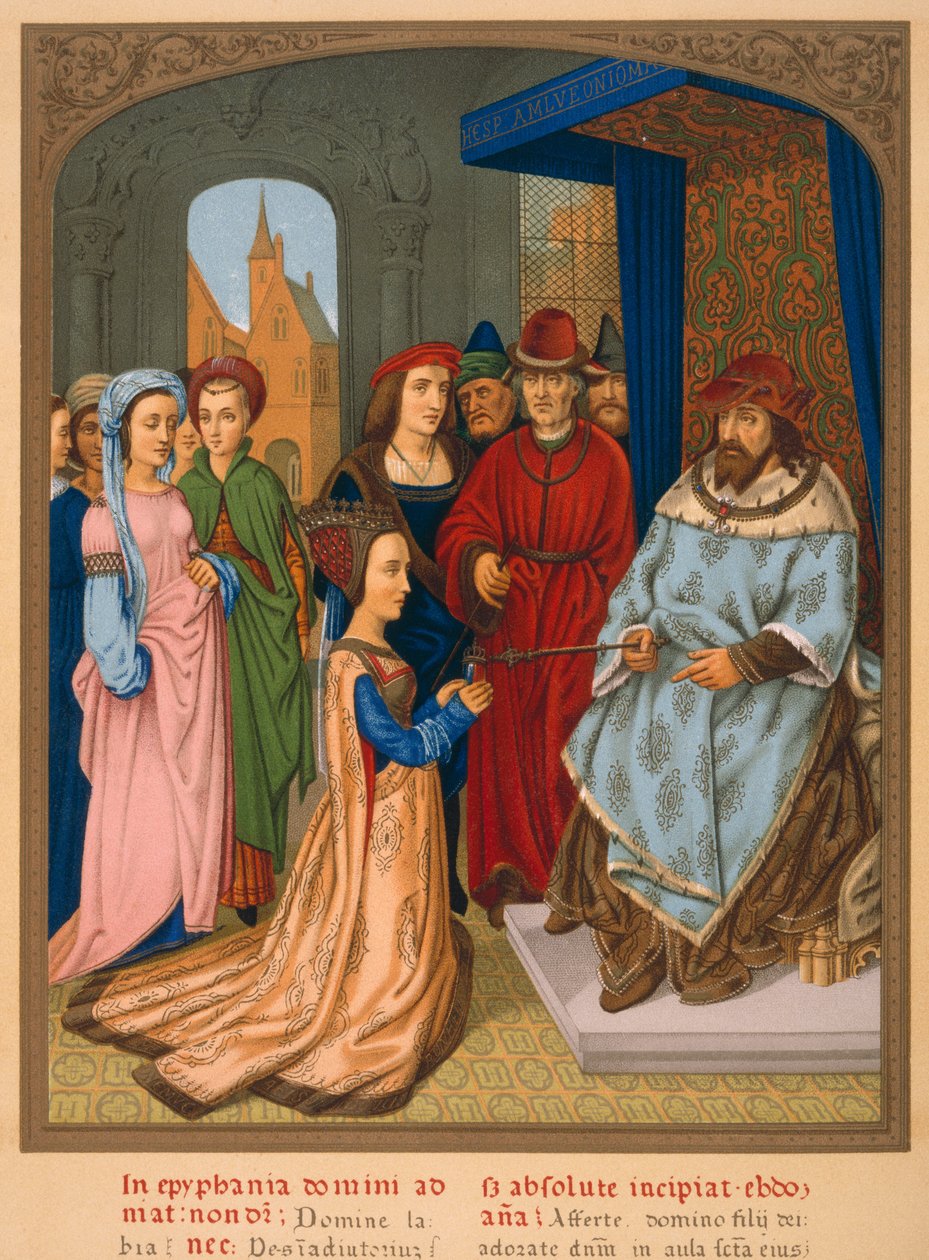 De koningin van Sheba voor Salomo door French School