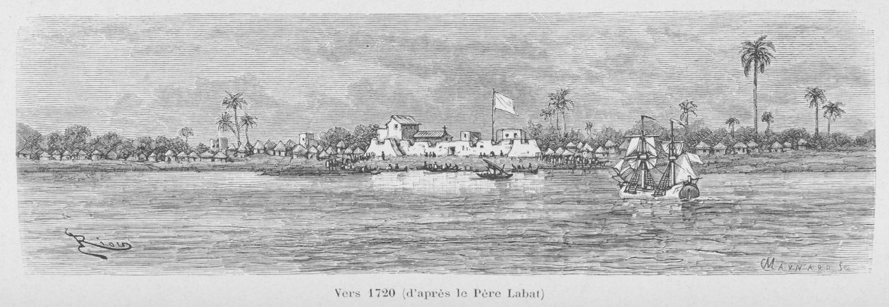 De Saint-Louis rivier in 1720, Senegal door French School