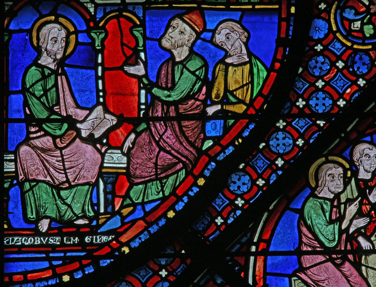 Het St. Jacobus raam: Almongenes wordt bekeerd door French School