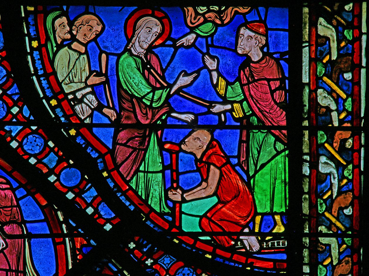 Het St. Jacobus raam: geneest een verlamde door French School