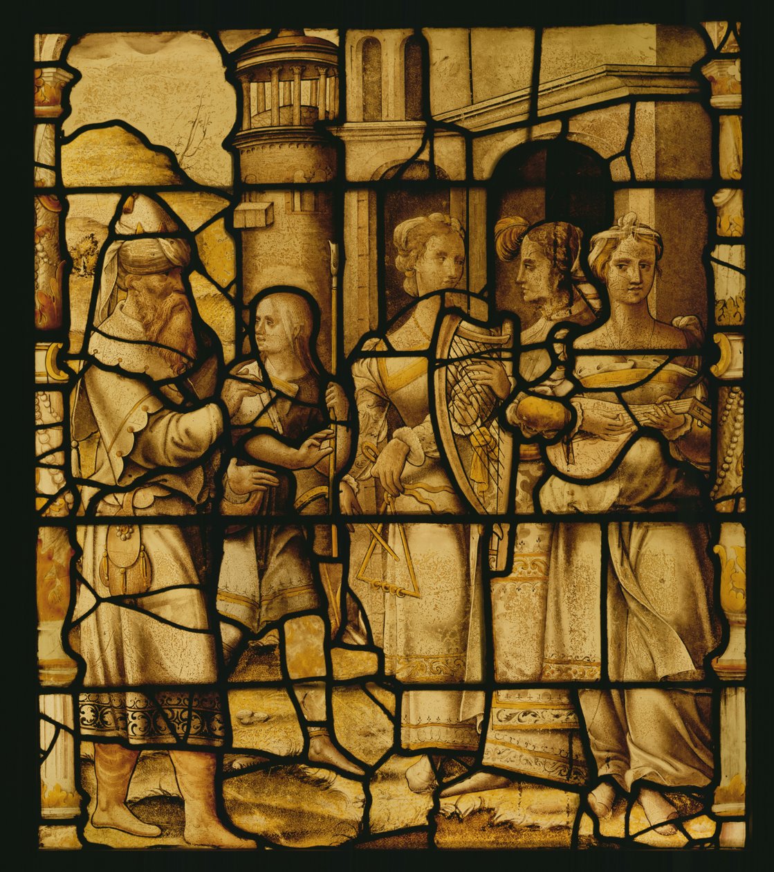 De Triomfantelijke Terugkeer van David, uit Notre-Dame du Val, Provins door French School