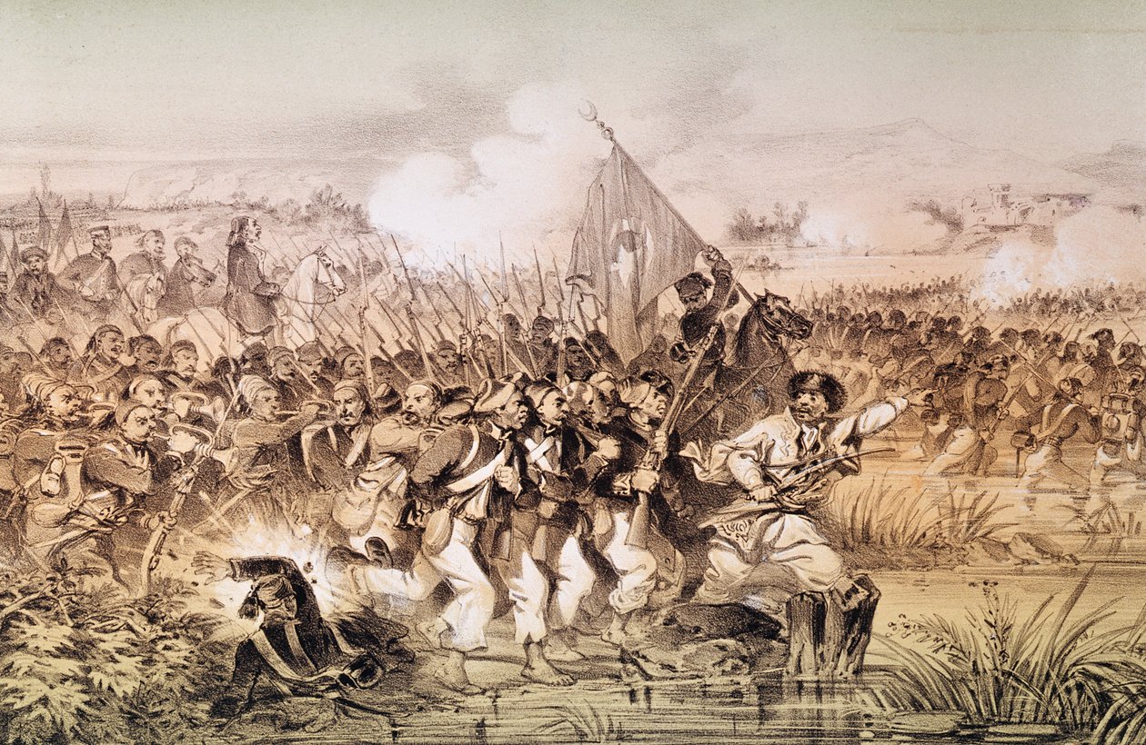 Het Turkse leger onder bevel van Omar Pasha steekt de Ingour over, 6 september 1855 door French School