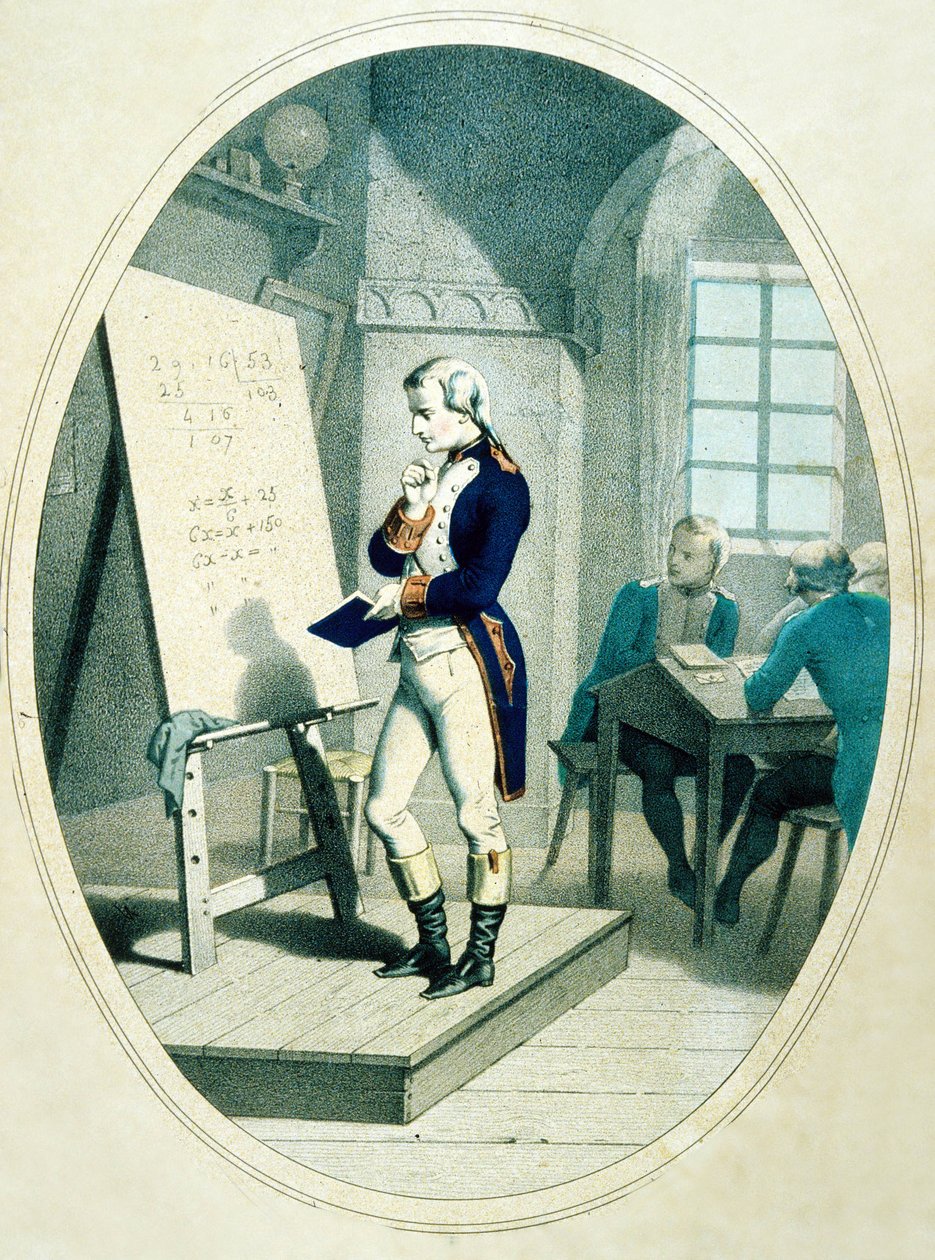 De jonge Napoleon, op de militaire academie in Brienne, Frankrijk, 1779 door French School