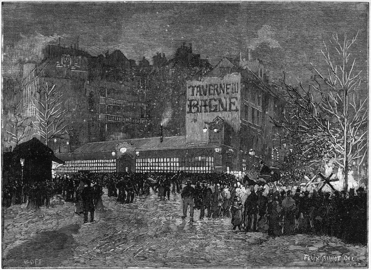 Het jaarlijkse festival van Montmartre en de Taverne du bagne in Parijs, in 