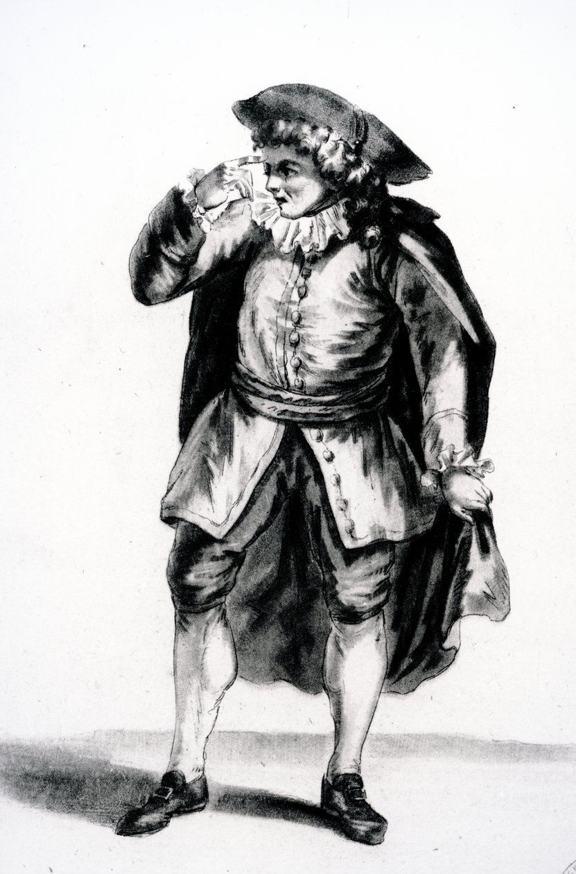 Het kostuum van Arnolphe, uit De School voor Vrouwen door Molière door French School