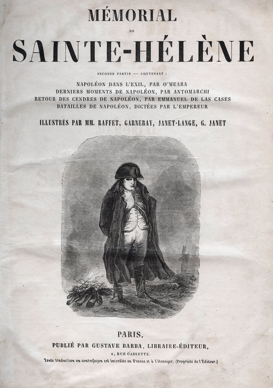 Het gedenkteken van Sint-Helena door Graaf Emmanuel de Las Cases (1766-1842) - Napoleon op Sint-Helena - editie van 1860 door French School