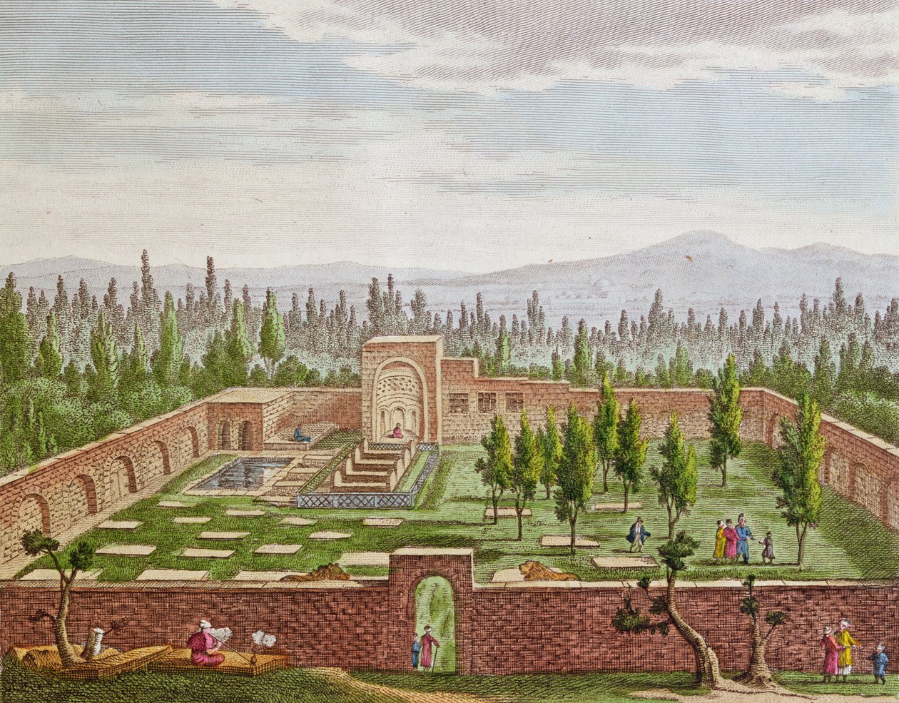 Het graf van de grote Perzische dichter Hafiz Shirazi in Shiraz door French School