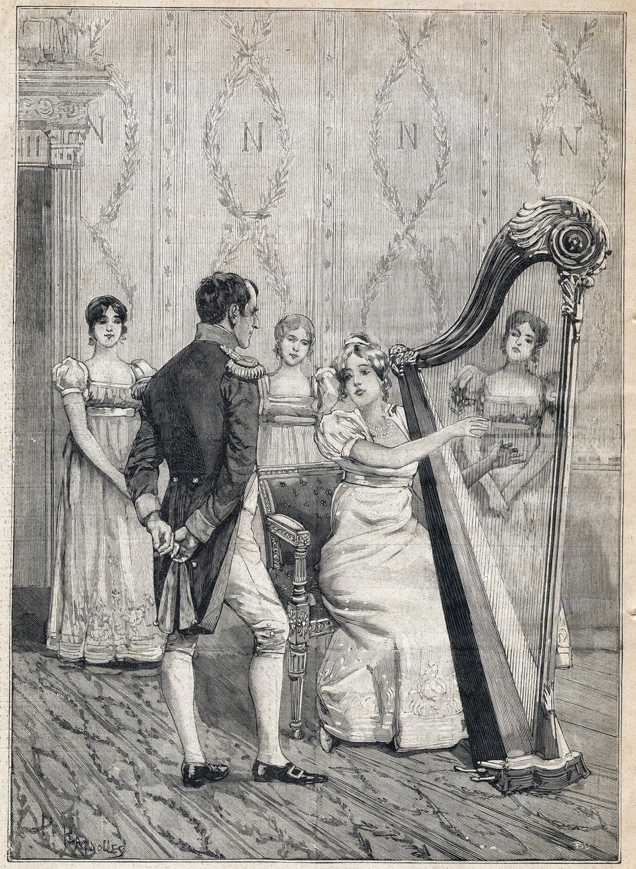 Theatre de la Porte Saint Martin waar een toneelstuk getiteld "Napoleon" wordt gespeeld, in "Le Petit Parisien" op 17/12/1893 (gravure) door French School