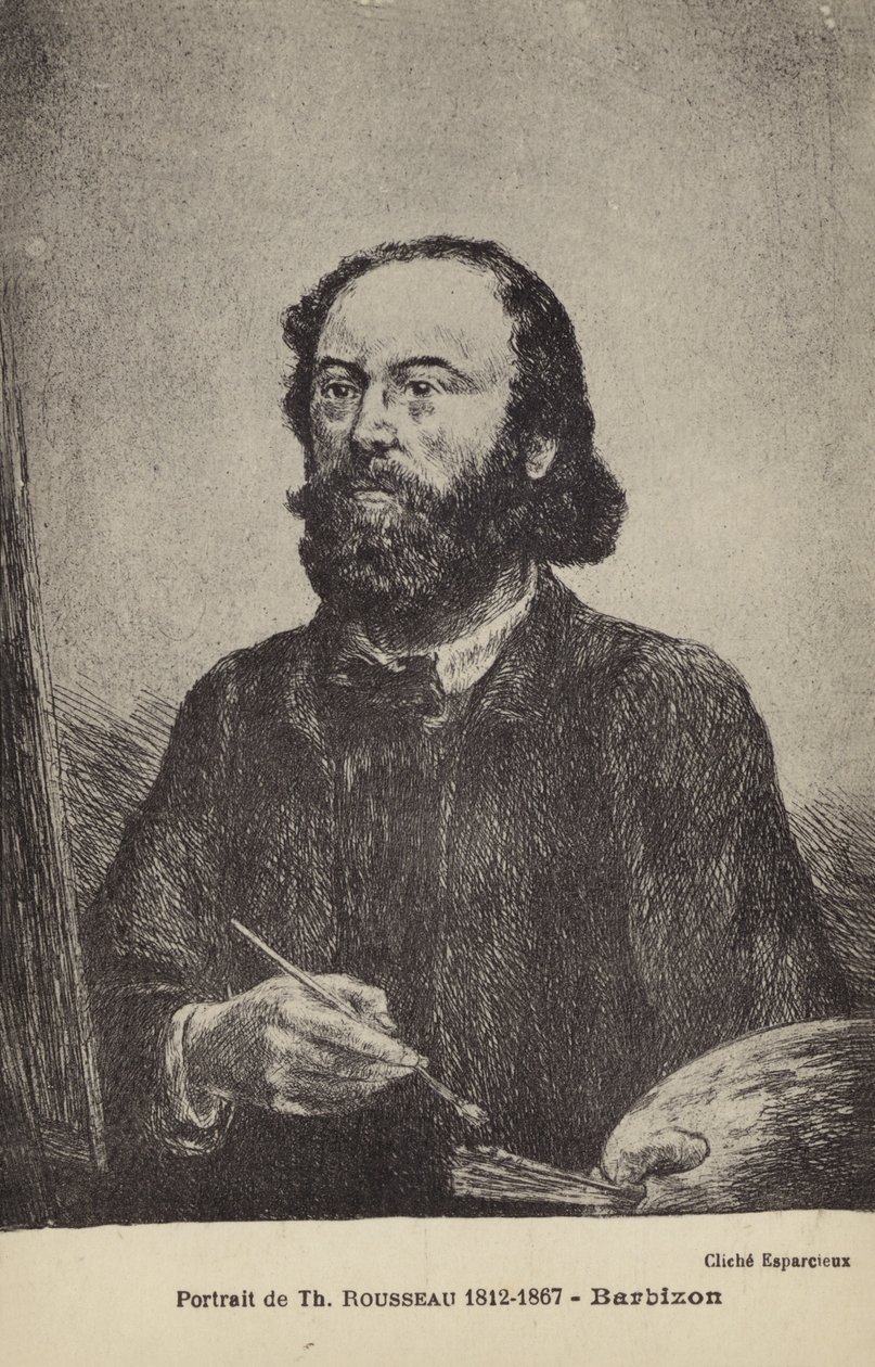 Theodore Rousseau, Frans schilder (litho) door French School