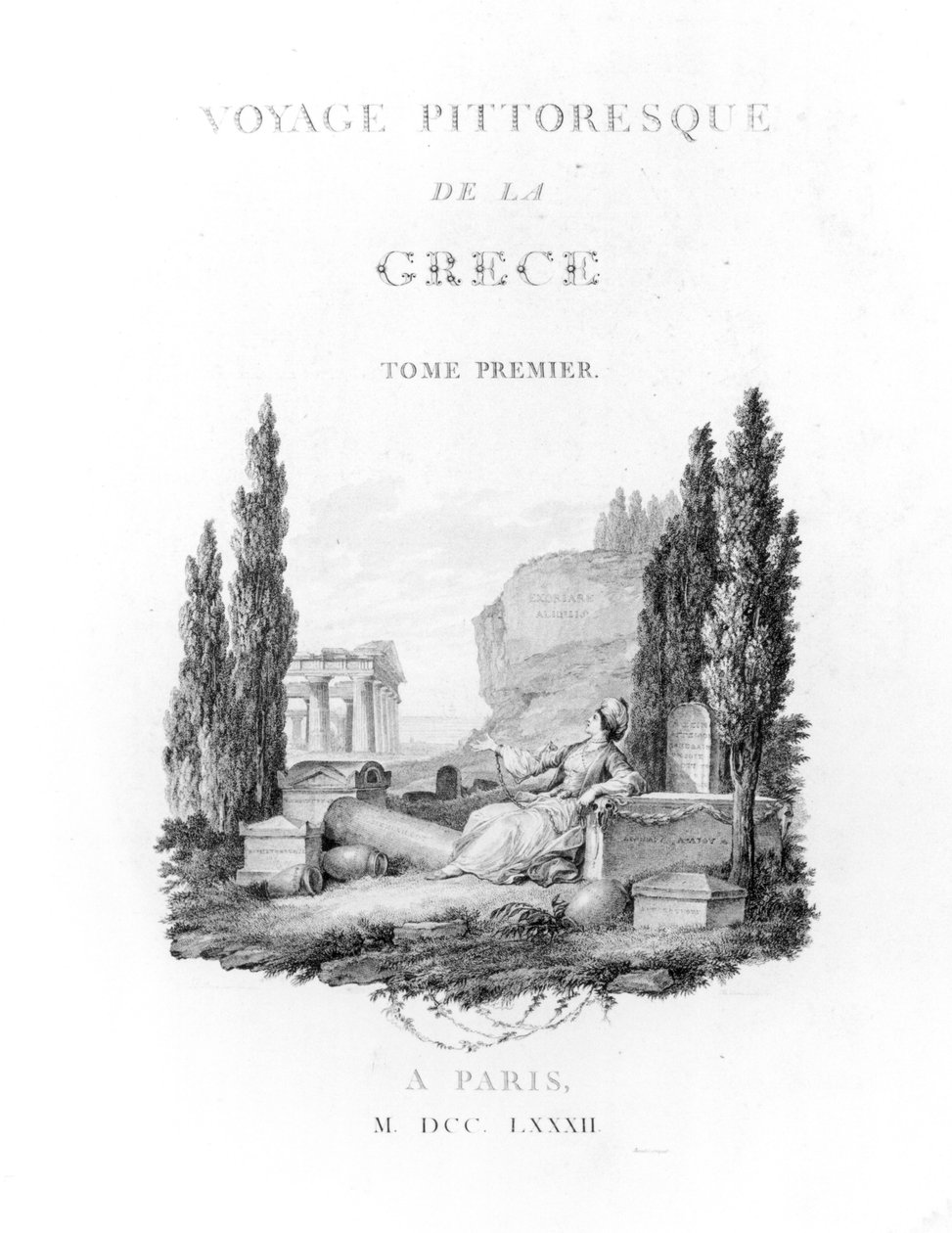 Titelpagina van Voyage Pittoresque de la Grèce door Choiseul-Gouffier, gepubliceerd 1782 door French School