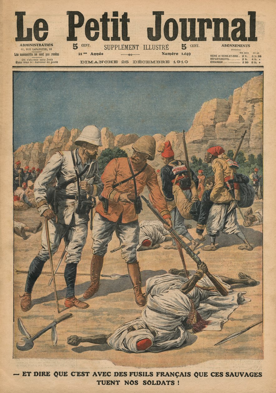 Te denken dat die wilden Franse geweren gebruiken om onze soldaten te doden, illustratie uit 