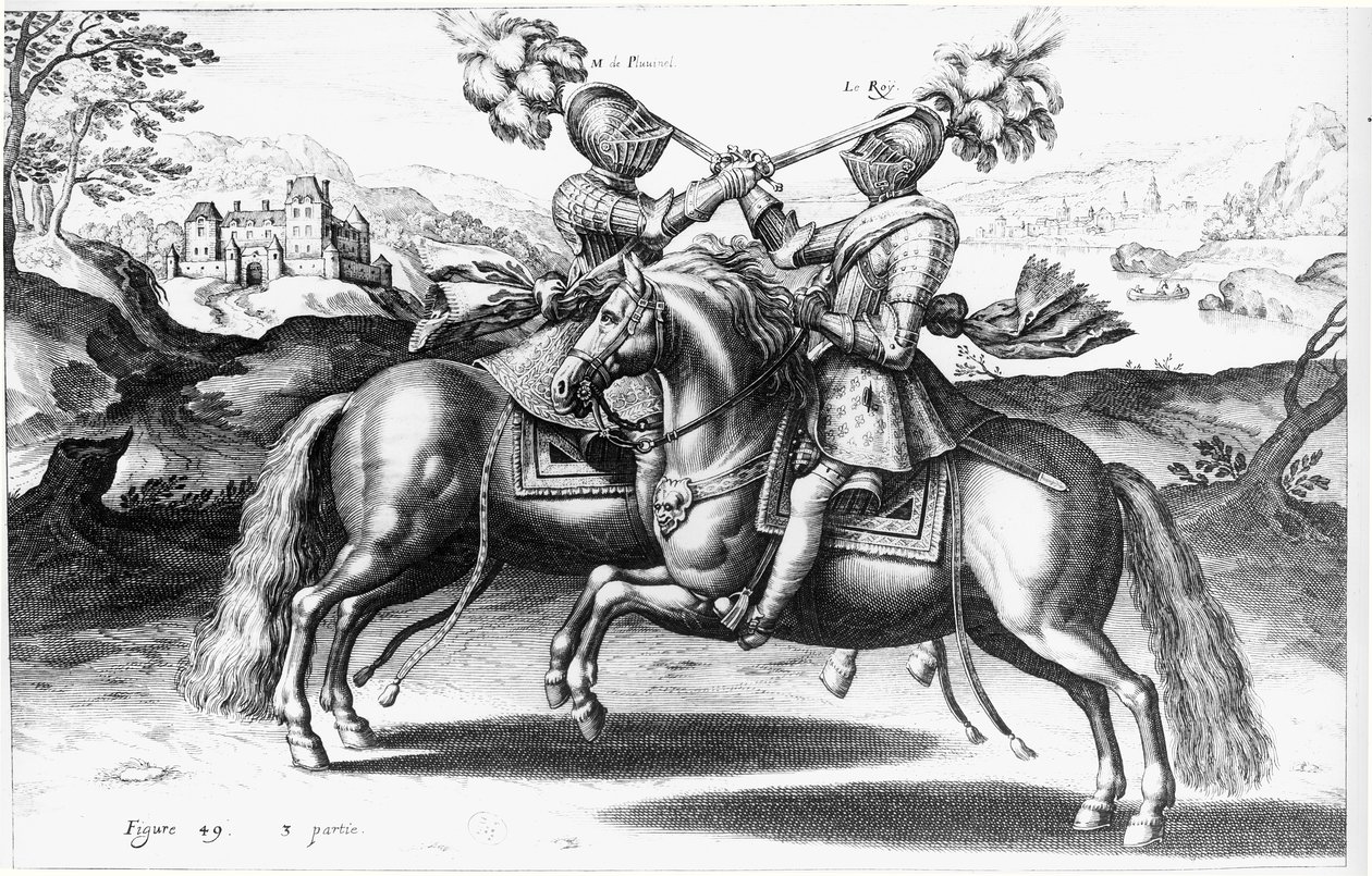 Toernooiscène tussen Henri IV en Antoine de Pluvinel door French School