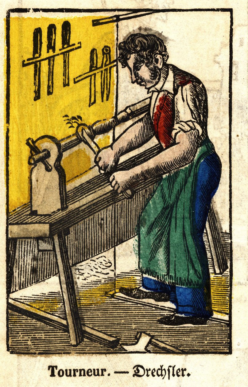 Tourneur - Serie over ambachten (spinal afbeelding 19e eeuw) door French School