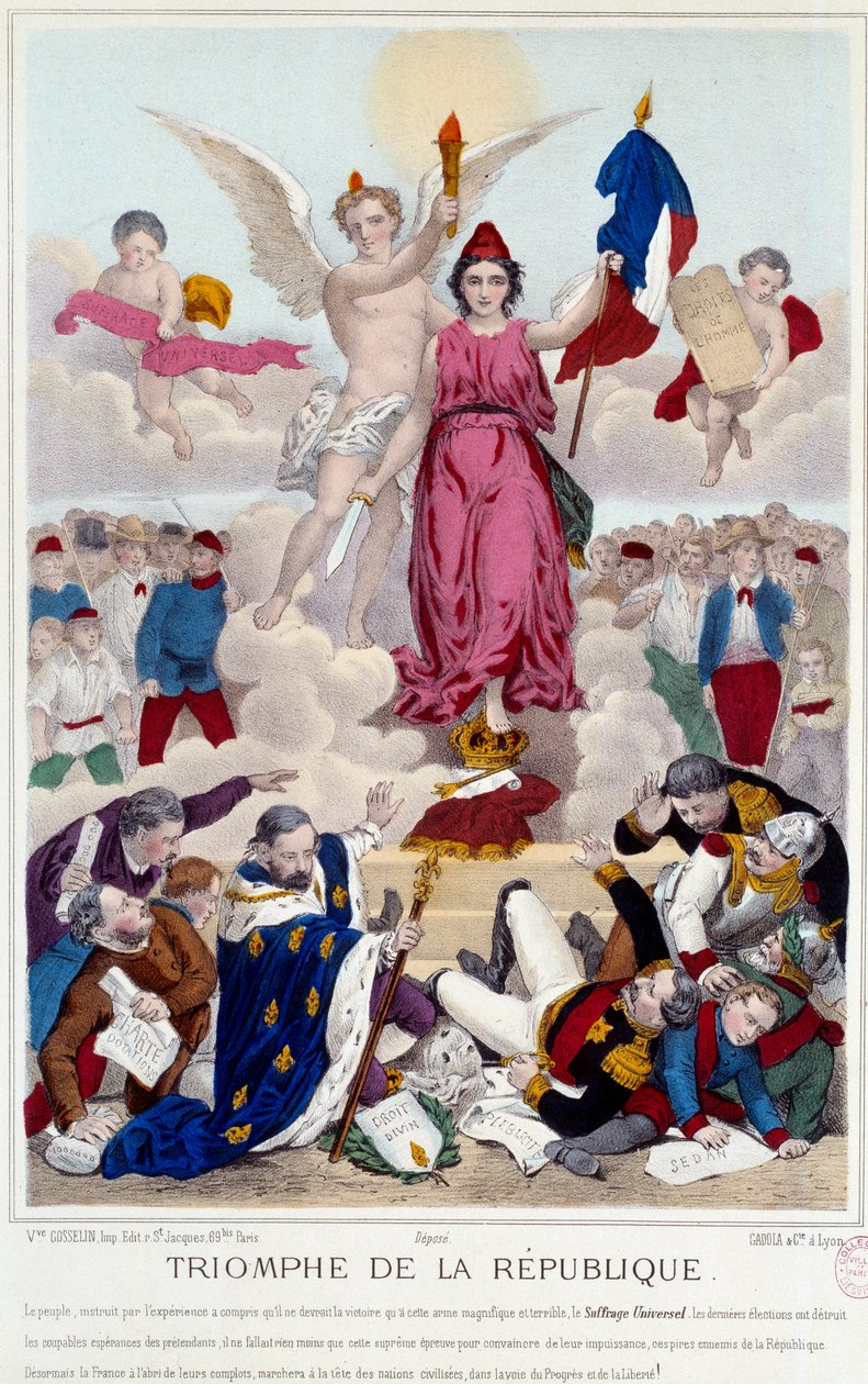 Triomf van de republiek, gravure van 1875 door French School