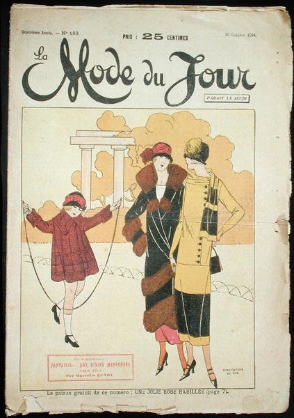 Twee Vrouwen en een Klein Meisje in een Park, illustratie uit 