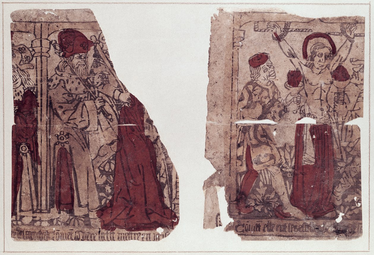 Twee scènes van het martelaarschap van St. Regina (d.c.286) door French School
