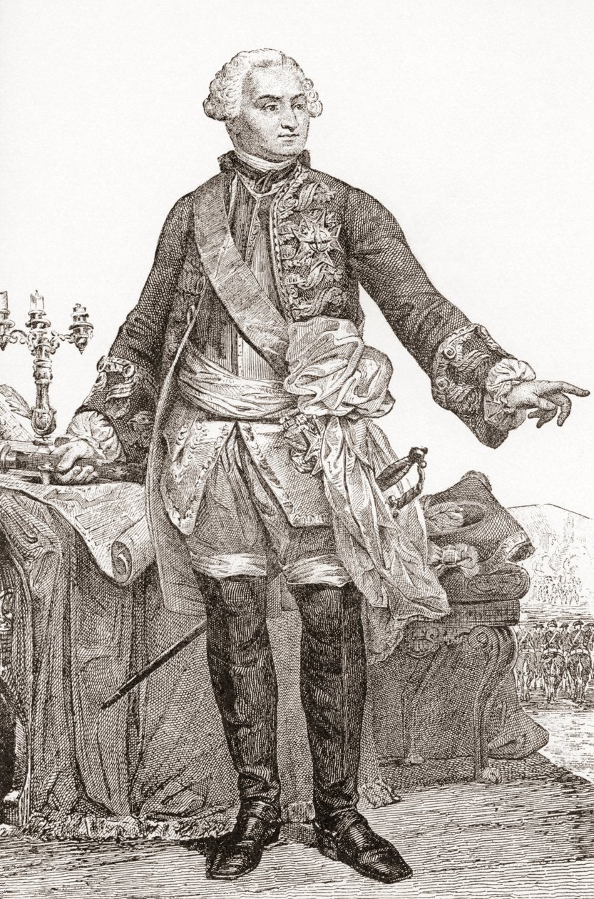 Ulrich Frédéric Woldemar, Graaf van Lowendal, 1700-1755. In Duitsland geboren Franse soldaat en staatsman. Uit Les Heures Libres, gepubliceerd 1908 door French School
