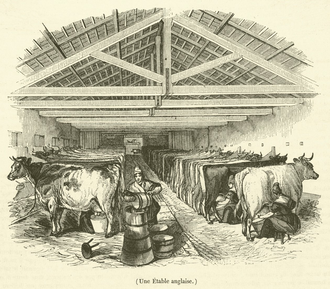 Een Engelse stal (gravure) door French School