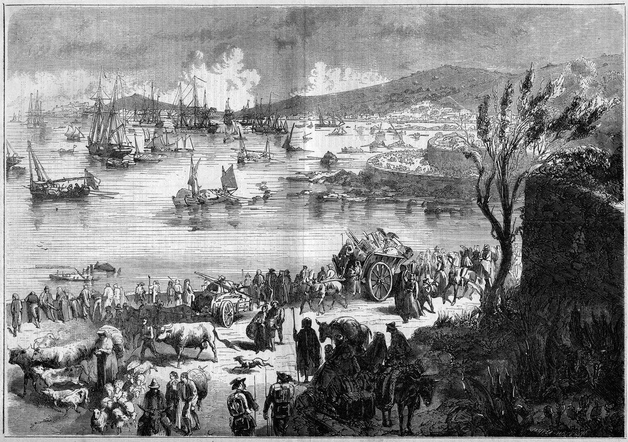 Eenheid van Italië - Expeditie van de Duizend of Rode Hemden onder leiding van Giuseppe Garibaldi (1807-1882) - Beleg van Gaeta door French School