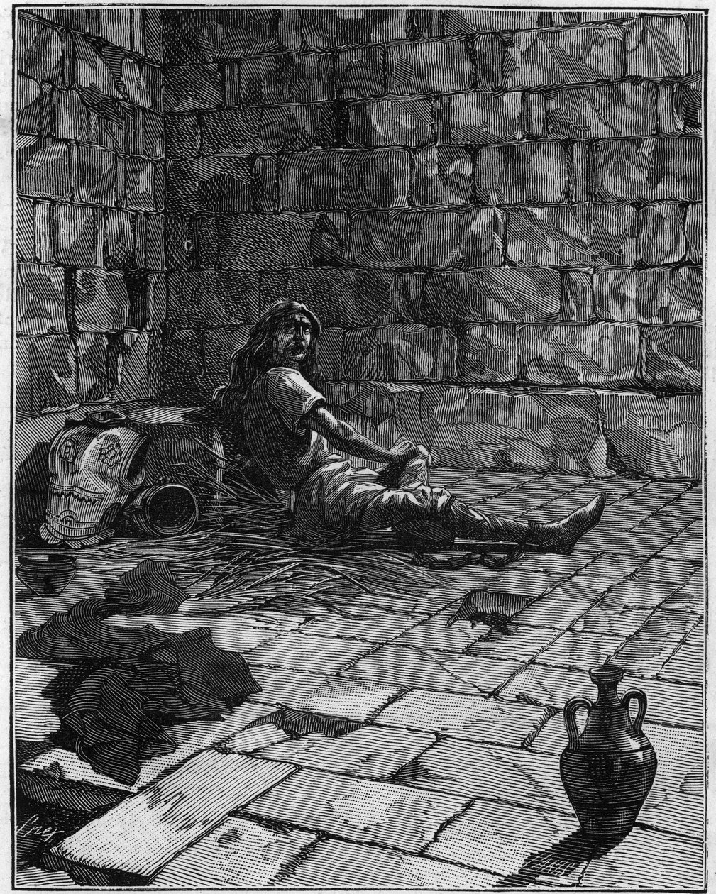 Vercingetorix (ca. 72-46 v.Chr.), een Gallische leider, bleef zes jaar in de gevangenis. door French School