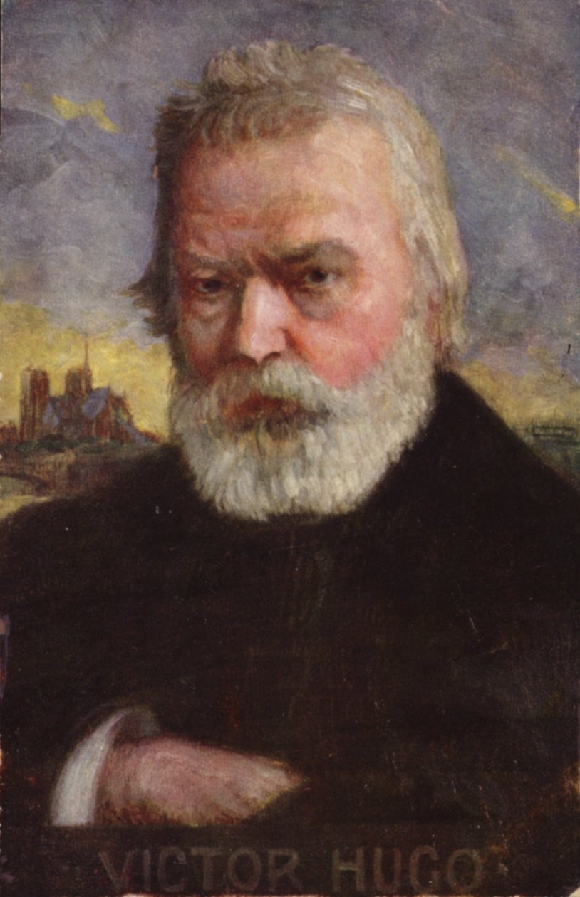 Victor Hugo (1802-1885), Frans dichter, romanschrijver en dramaturg (kleurenlitho) door French School