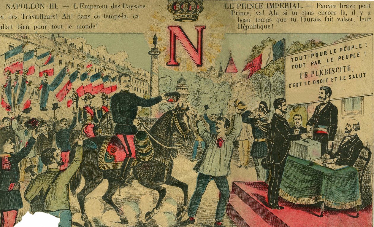 Victor Napoleon (1862-1926) aan het hoofd van Bonapartisten, de laatste erfgenaam van Napoleon I moest in ballingschap gaan na een wet van de Derde Republiek in 1886. Gravure in 