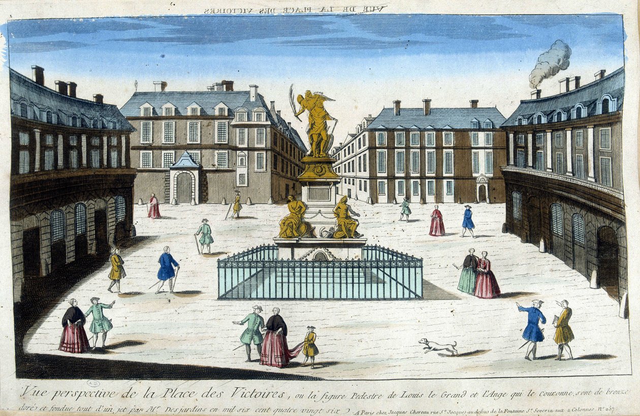 Zicht op Place des Victoires in Parijs - Optisch zicht door French School