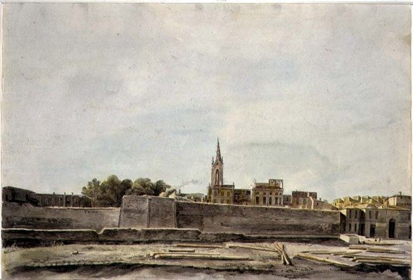 Uitzicht op een stadsgezicht in Zuid-Frankrijk, c.1800 door French School