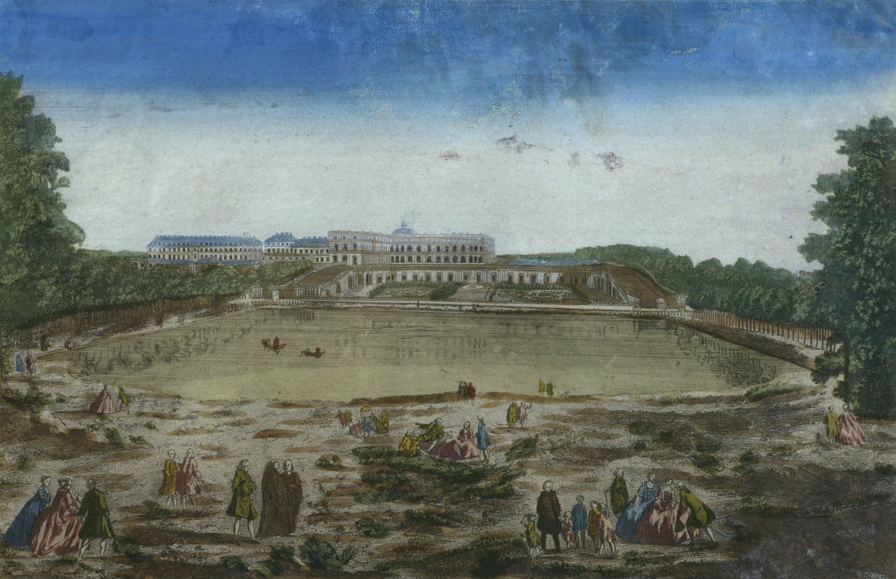 Uitzicht op het kasteel en de Orangerie gezien vanaf de Piece d