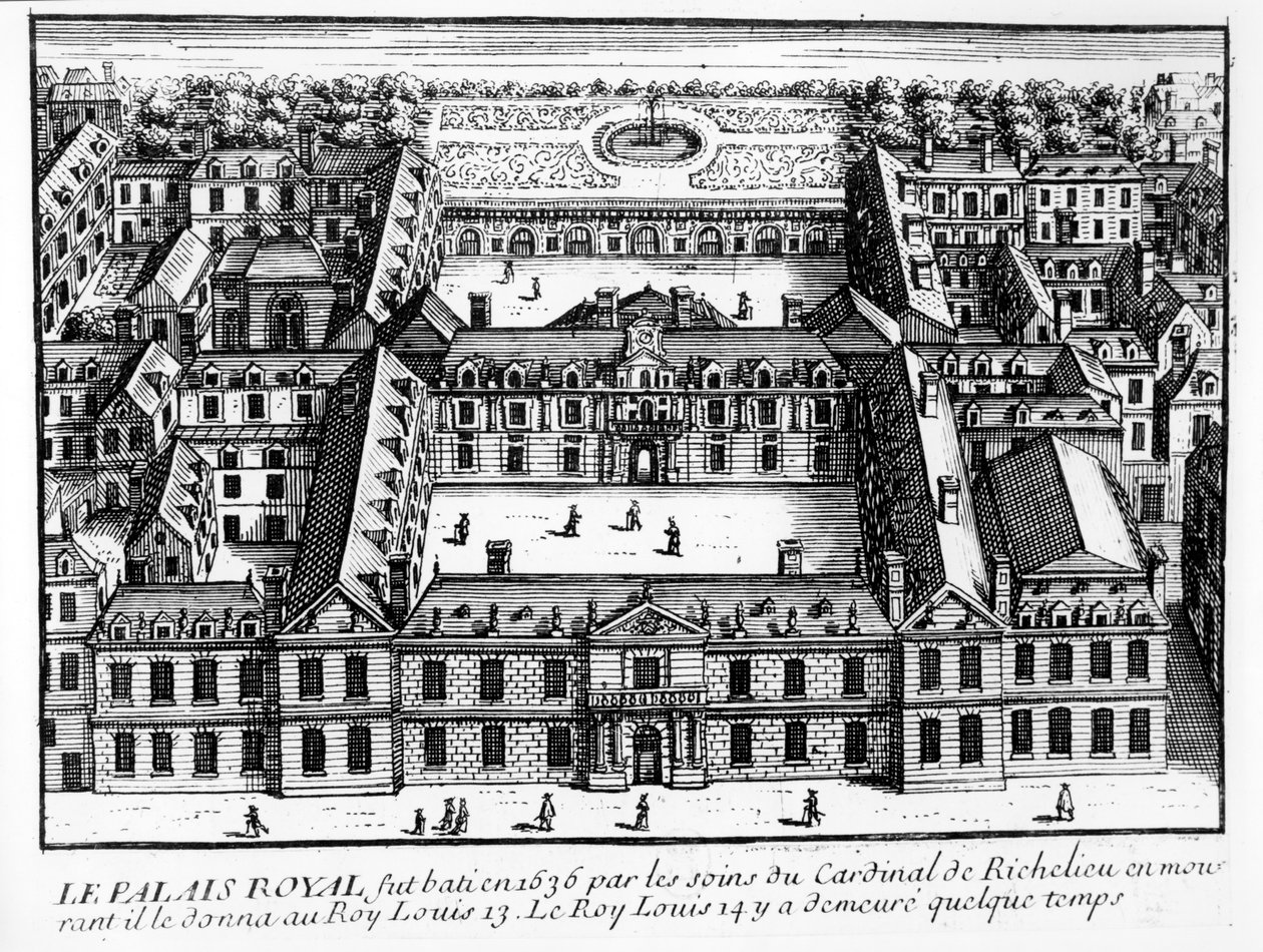 Zicht op het Palais-Cardinal (toekomstig Palais-Royal), ca. 1641 door French School