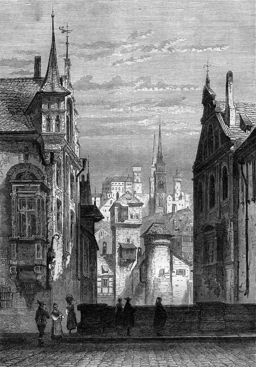 Zicht op de stad Neurenberg in Duitsland door French School