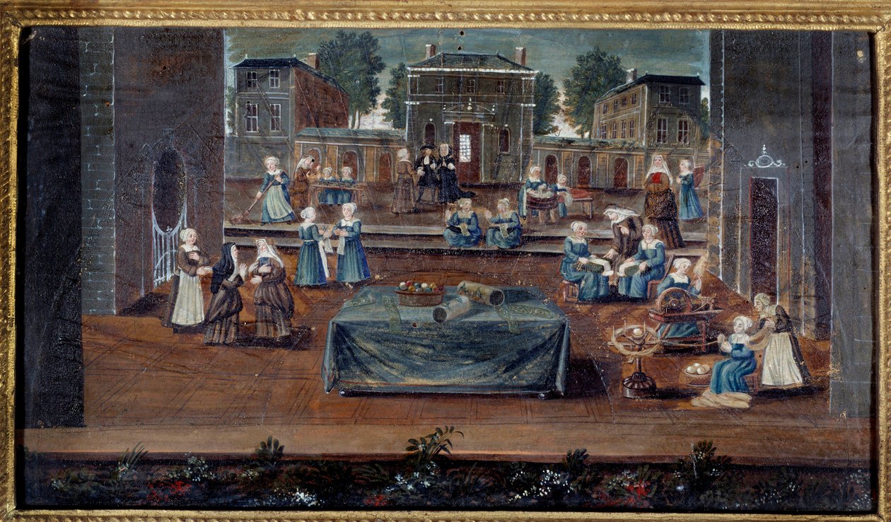 Uitzicht op het huis van Saint Cyr door French School