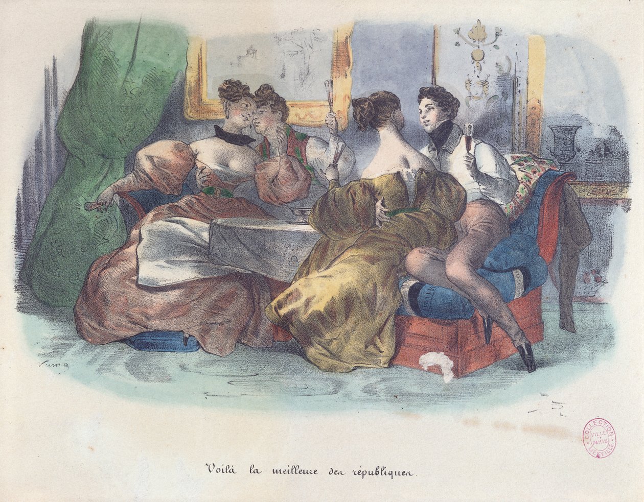 Voilá, de beste van de republieken, karikatuur van de revolutie van 1848 door French School