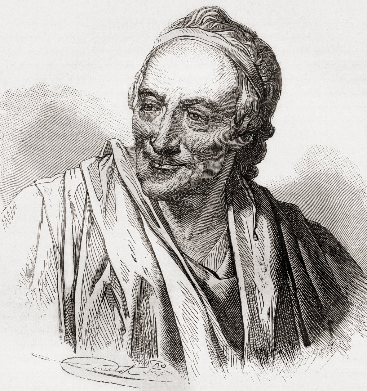 Voltaire, uit Histoire de France, gepubliceerd ca. 1880 door French School