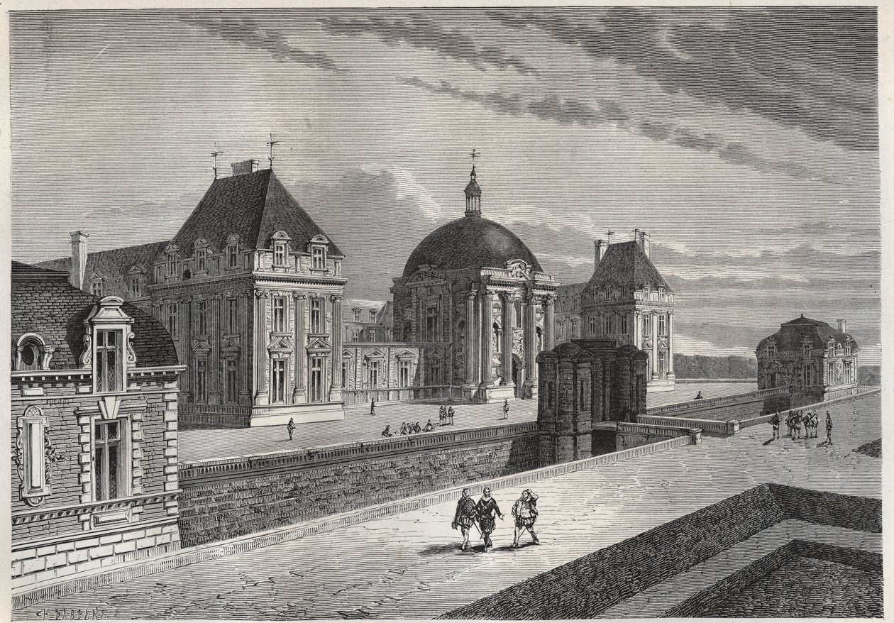Vue du Chateau Royal de Monceaux - gravure uit 