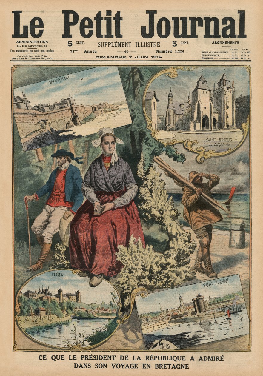 Wat de president van de republiek heeft bewonderd tijdens zijn reis door Bretagne, voorpagina illustratie uit 