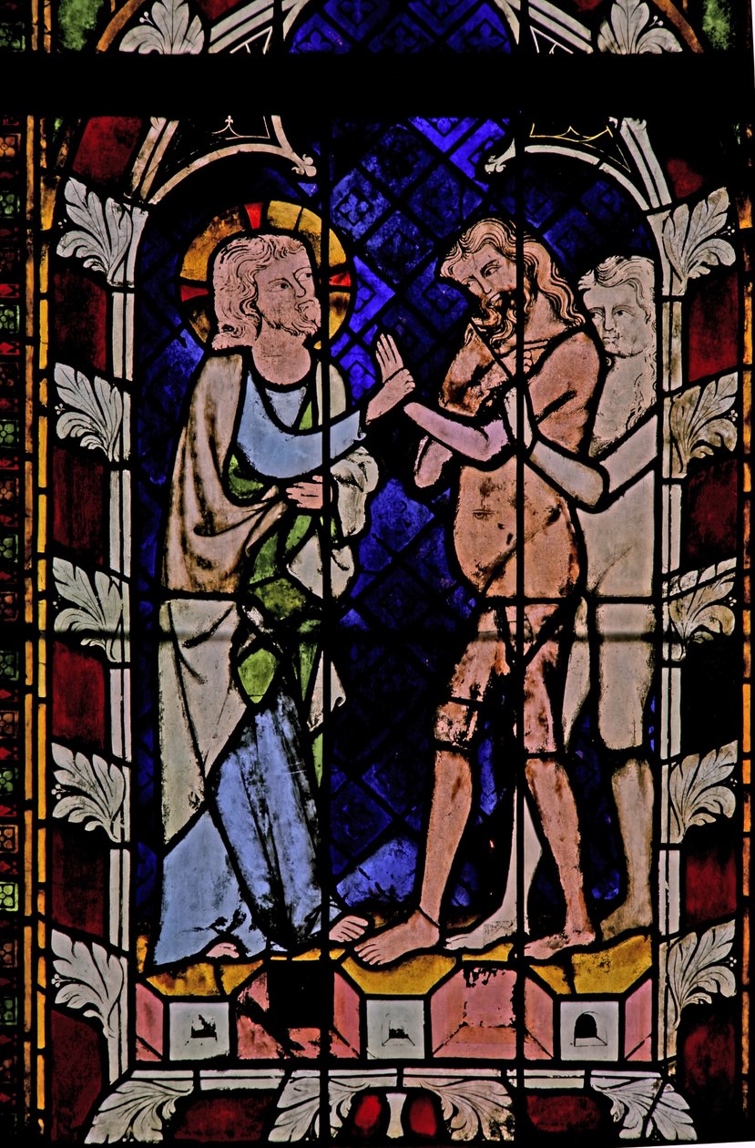 Raam N-chapA met Christus bij de Nederdaling ter helle door French School