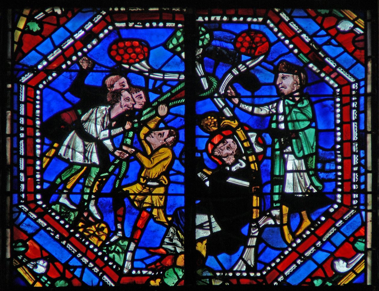 Raam w104a met St. Martinus en het wonder van de dennenboom door French School