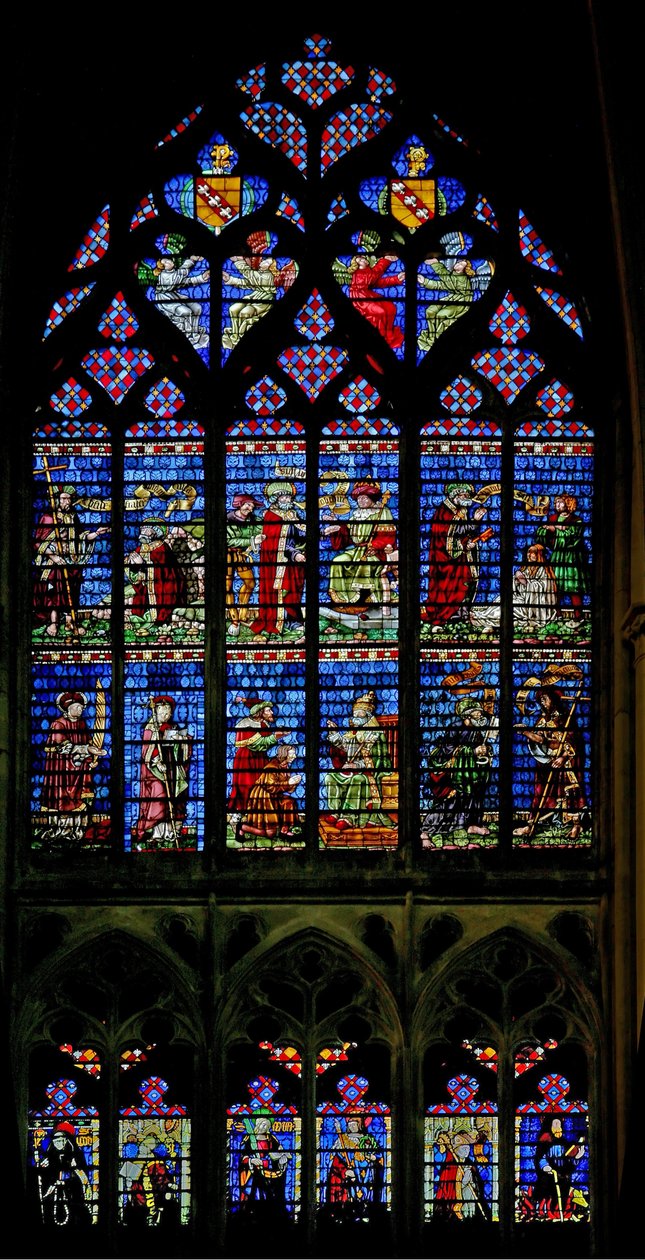 Raam w127 met St. Petrus en St. Paulus raam door French School